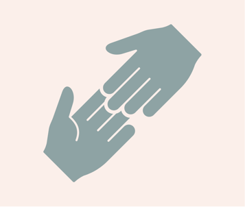 To hænder der blidt rører hinanden