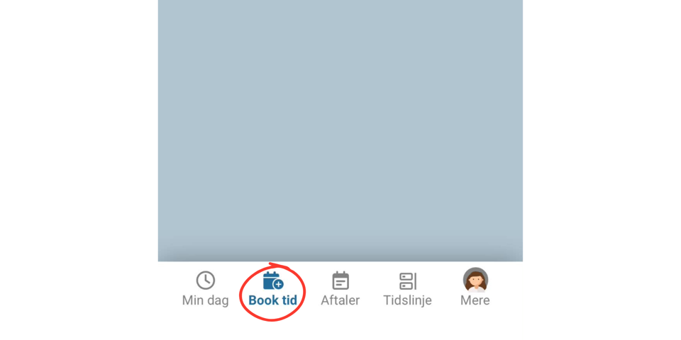 Vælg "Book tid" i MineAftaler