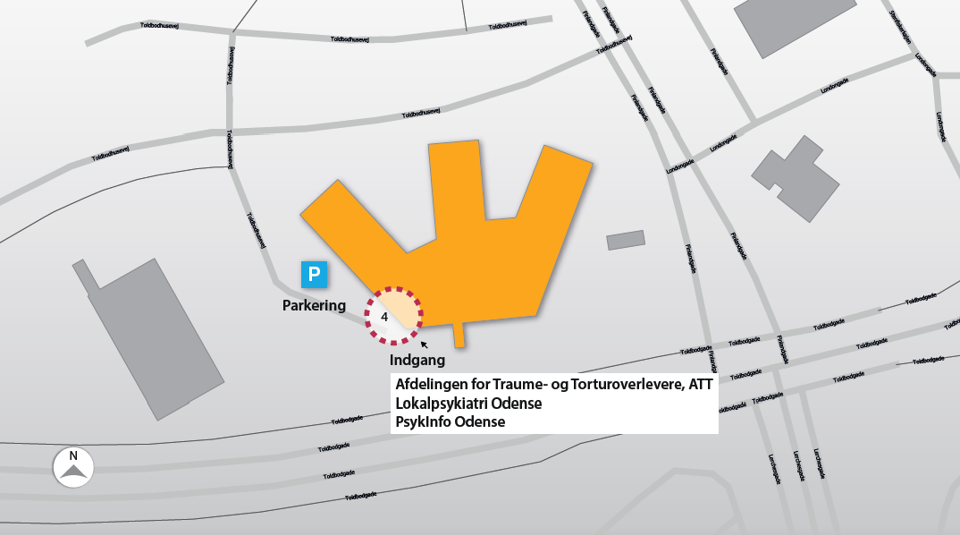 Oversigtskort, Lokalpsykiatri Odense, Toldbodhusevej