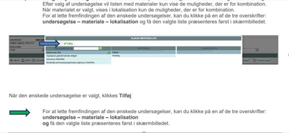 Screenshot af WebReq med angivelse af hvor man skal vælge rekvisition.