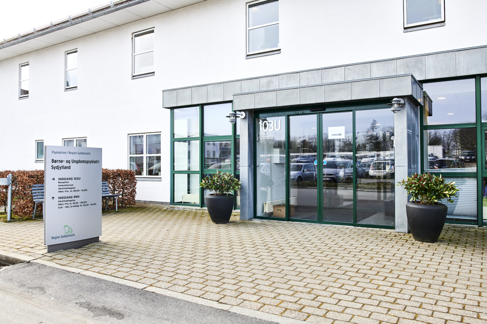 Indgang 103U børne- og ungdomspsykiatrien i Esbjerg