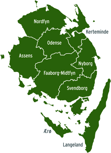 kort over Sundhedsråd Fyns område