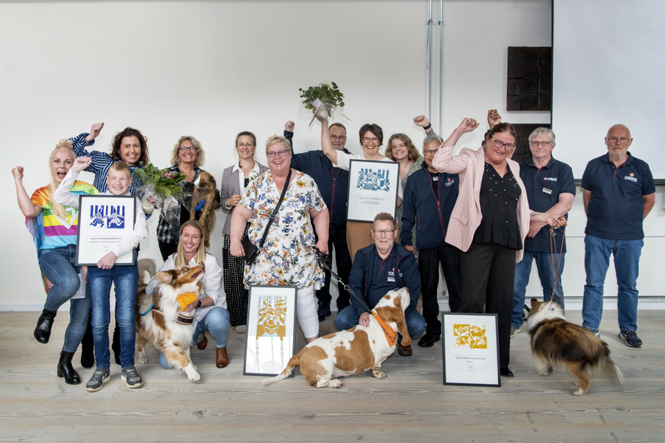 Her ses alle de jublende vindere af Region Syddanmarks frivillighedspris 2022