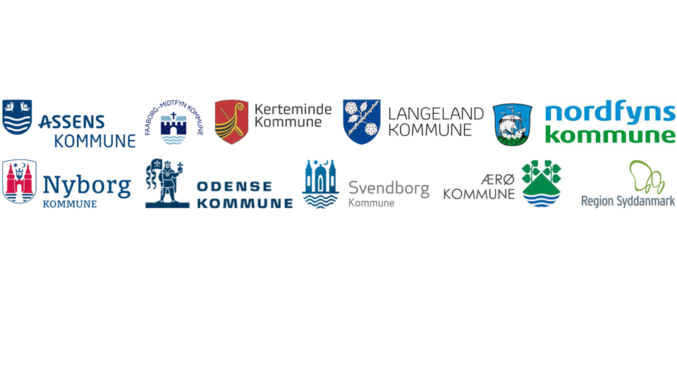 De ni kommuner og Region Syddanmark, der har indgået delingsaftale i Sundhedsråd Fyns geografiske område.
