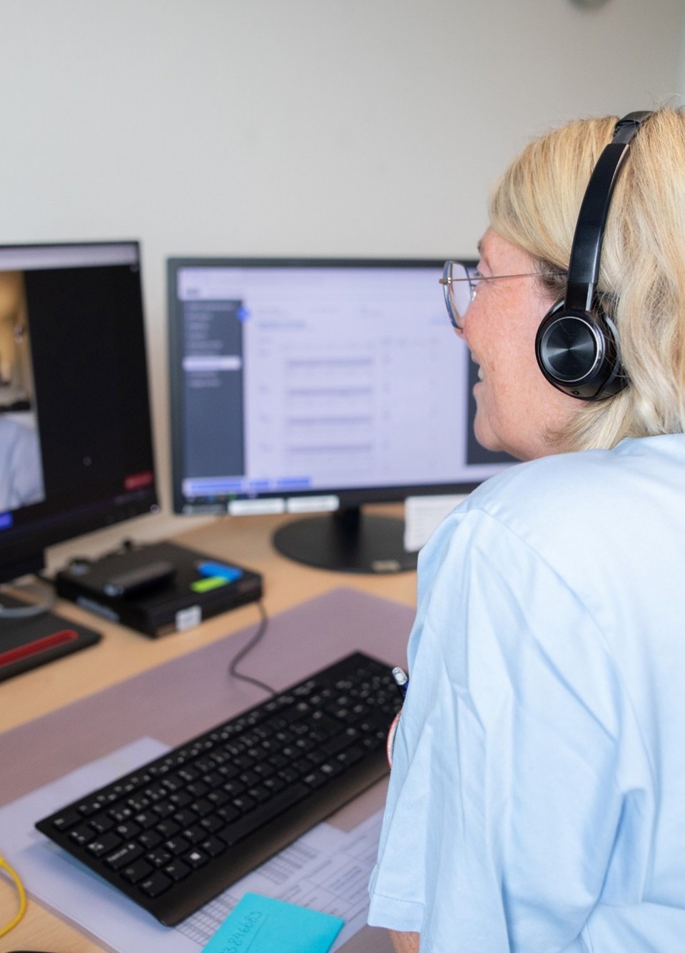 Her vises et billede fra videokonsultation.