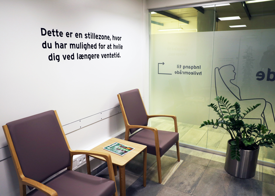 Hvilerummet i forhallen på OUH