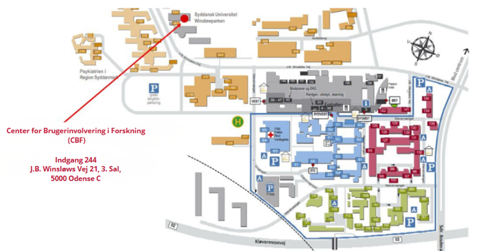 CBF har kontor på 3. sal ved indgang 244
