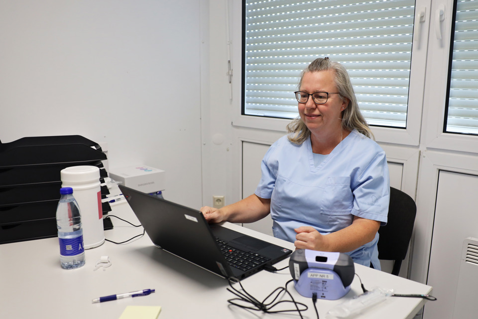 Radiograf er klar til at borgeren kan udføre lungefunktionstest.